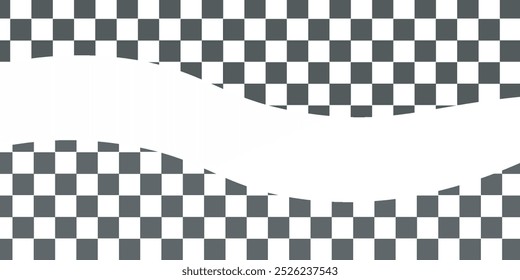 Race flags background with space for text. Chess game or rally sport car competition wallpaper. Black and white squares pattern. Banner with checkered texture. Vector flat illustration