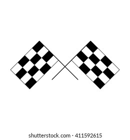 Race flags icon. Finish silhouette symbol. Vector illustration