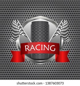 Race flags vector illustration isolated on white background. Auto racing flags. 
