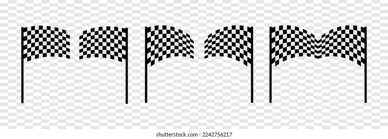 Race flags vector set. Modern vector design illustration.