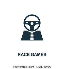 Race Games icon from video games collection. Simple line Race Games icon for templates, web design and infographics