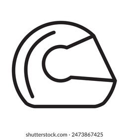 Race Helmet Icon Ideal for Motorsports and Safety Gear Illustrations