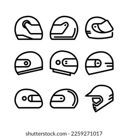 race helmet icon or logo isolated sign symbol vector illustration - high quality black style vector icons