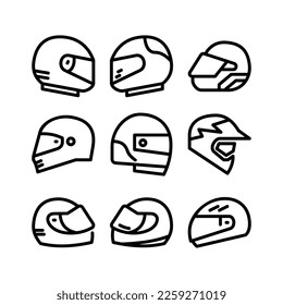 race helmet icon or logo isolated sign symbol vector illustration - high quality black style vector icons