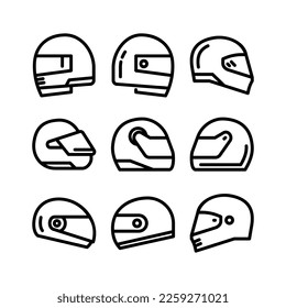 race helmet icon or logo isolated sign symbol vector illustration - high quality black style vector icons