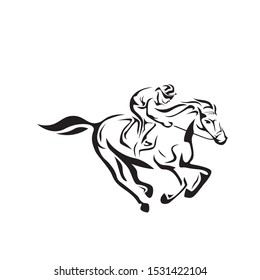 Race Horse Logo Icon Silhouette Black 