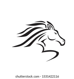 Race Horse Logo Icon Silhouette Black 