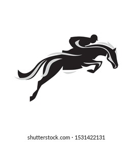Race Horse Logo Icon Silhouette Black 