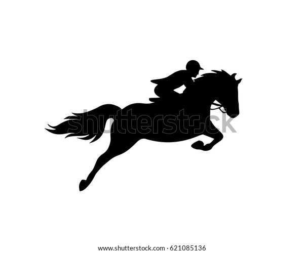 Race Horse Silhouette Stock Vector (Royalty Free) 621085136