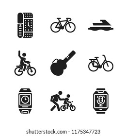 race icon. 9 race vector icons set. jet ski, smartwatch and guitar protector icons for web and design about race theme