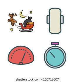 race icon set. vector set about stopwatch, speedometer, compress and sled icons set.