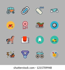 race icon set. vector set about compress, sled, motorbike and motorcycle icons set.