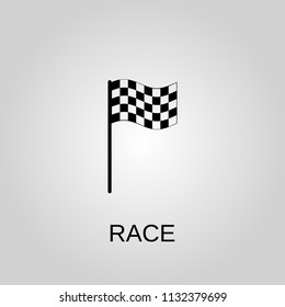 Race icon. Race symbol. Flat design. Stock - Vector illustration