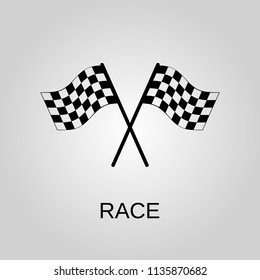 Race icon. Race symbol. Flat design. Stock - Vector illustration