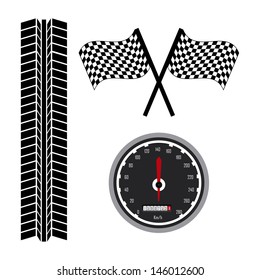 race icons over white background vector illustration 