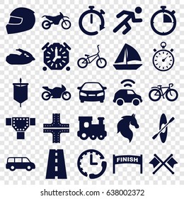 Race icons set. set of 25 race filled icons such as horse, road, train toy, car, sailboat, bicycle, running, stopwatch, helmet, jet ski, motorbike, rowing, sail, crossed flags