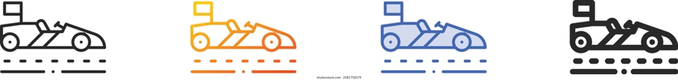 race icon.Thin Linear, Gradient, Blue Stroke and bold Style Design Isolated On White Background