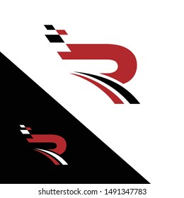 race Letter R simple logo icon design vector