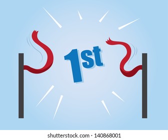 Race line with first place text 