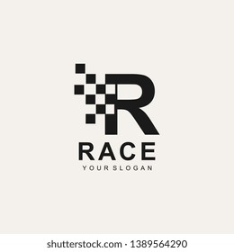 race logo design template, vector