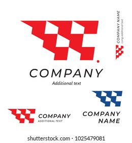 Race Logo Speed Flag Emblem Shape Modern Simple and Clean Identity Brand Icon Symbol Concept Set Template Vector