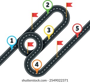 Mapa de corrida. Modelo de navegação do esquema rodoviário Speedway