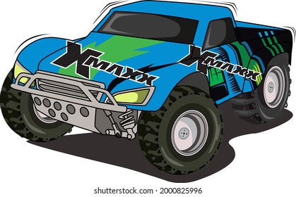 race monster truck hand drawing