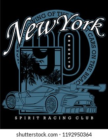 race in new york,vector car illustration