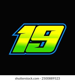race number 19 logo template vector