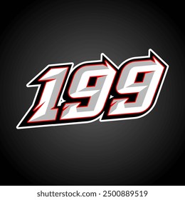 race number 199 logo vector 