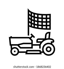 race on lawn mower line icon vector. race on lawn mower sign. isolated contour symbol black illustration