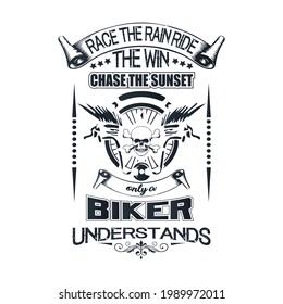 Race the rain ride the win bike lover vector tee design