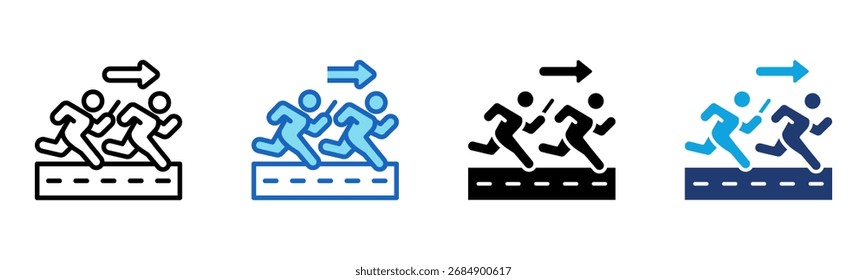 Icono de Relevo de Carrera Multi Estilo Ilustración vectorial