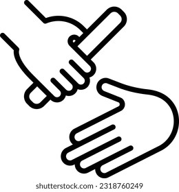 Race relay thin line icon. Symbol of teamwork, trust, cooperation, partnership. Modern vector illustration.