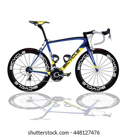 race road bike isolated bicycle on white, fixed gear