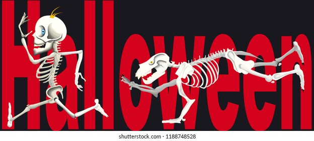 Race of skeleton for Halloween