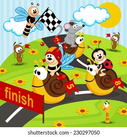 race snails  - vector illustration, eps