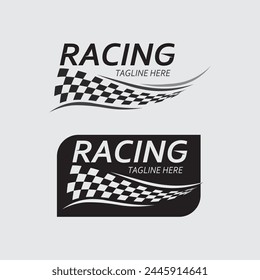 Race and speed logo icon vector  Race flag  racing illustration logo design