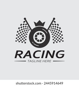 Race and speed logo icon vector  Race flag  racing illustration logo design