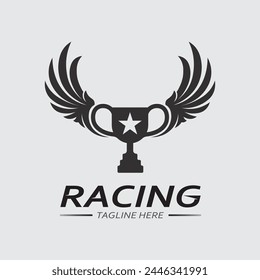 Race and speed logo icon vector  Race flag  racing illustration logo design