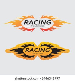 Race and speed logo icon vector  Race flag  racing illustration logo design