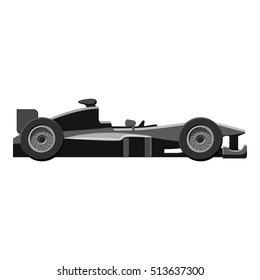 Race sport car icon. Gray monochrome illustration of car vector icon for web design