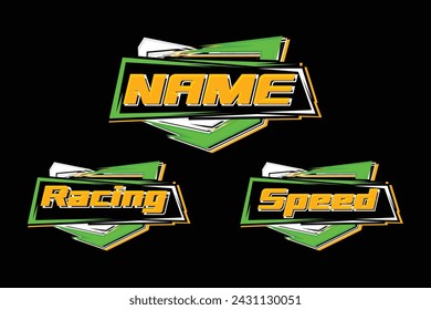 Race sport car stripe stickers, checker decals Vector
