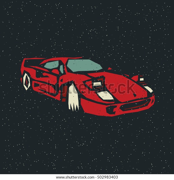 Race sport car. Vector illustration on grunge\
texture background.