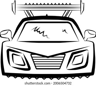 Race Sports Car Vector Illustration