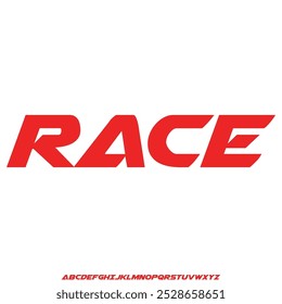 Race sporty speed type vector font set