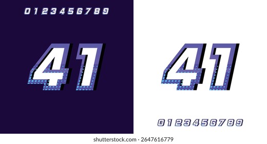 Race Start Number 41 purple, for racing, automotive