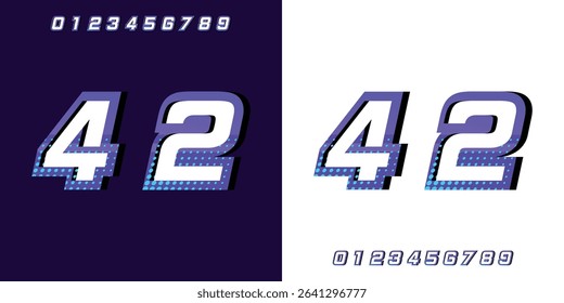 Race Start Number 42 purple, for racing, automotive