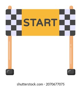 Race start point, flat icon of start line 
