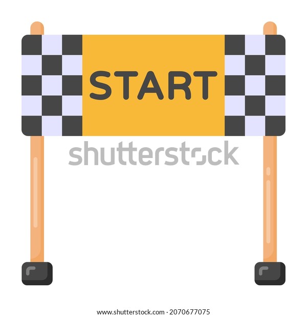 Race start point,\
flat icon of start line 